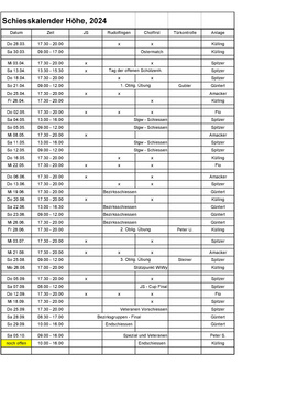 Schiesskalender 